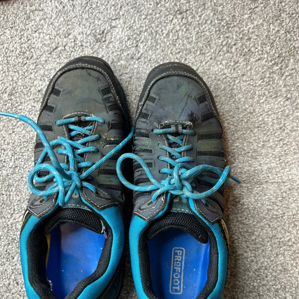 Caterpillar CAT shoes Mens 7 Work Blue Black‎ Sneaker ergo composite toe